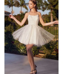 Unique Vintage Special Occasion|Prom Dresses>Cinderella Divine Ivory Beaded Teacup Homecoming Dress