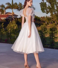 Unique Vintage Special Occasion|Prom Dresses>Cinderella Divine Ivory Glitter Floral Swing Bridesmaid Dress