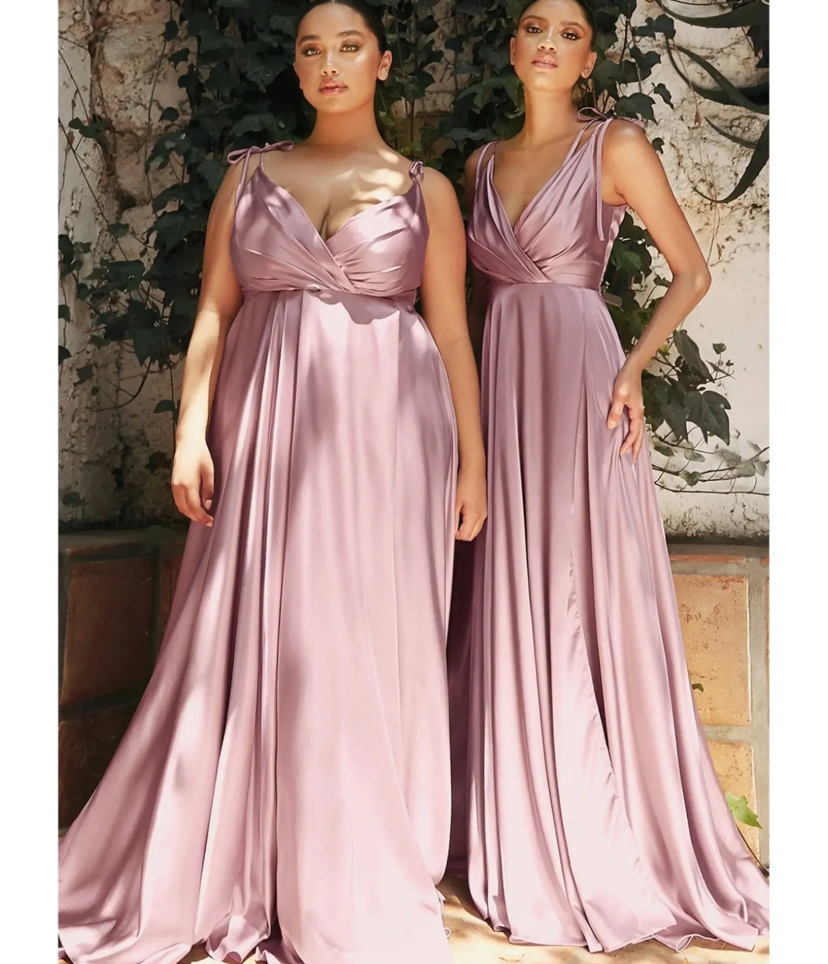 Unique Vintage Special Occasion|Prom Dresses>Cinderella Divine Mauve Flowy Satin A-Line Bridesmaid Gown