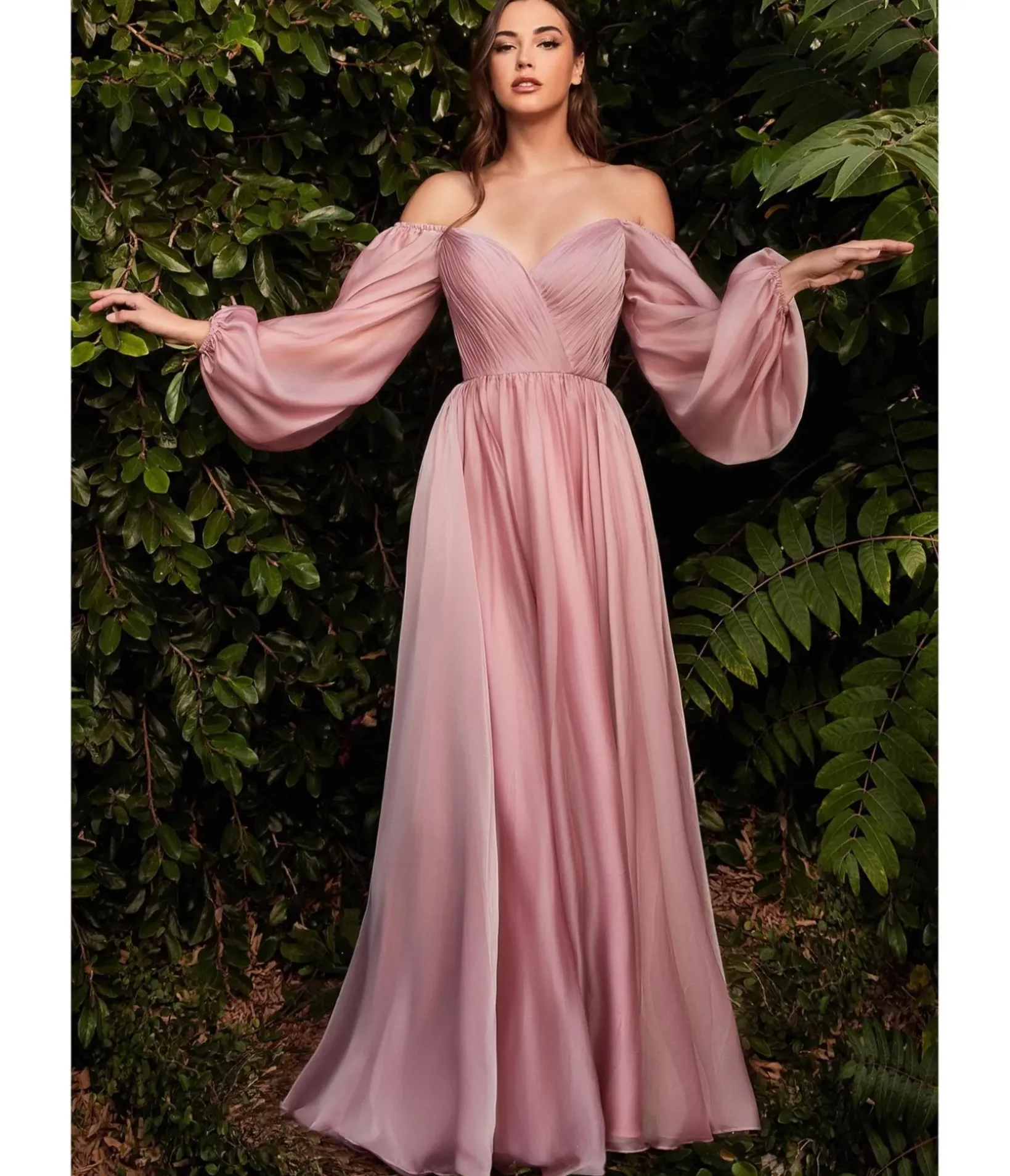Unique Vintage Bridesmaid Dresses|Wedding Guest>Cinderella Divine Petal Blush Chiffon Sweetheart Bridesmaid Goddess Gown