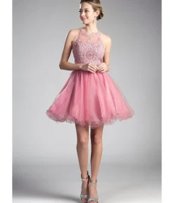 Unique Vintage Special Occasion|Prom Dresses>Cinderella Divine Rose Beaded Lace Ballerina Homecoming Dress