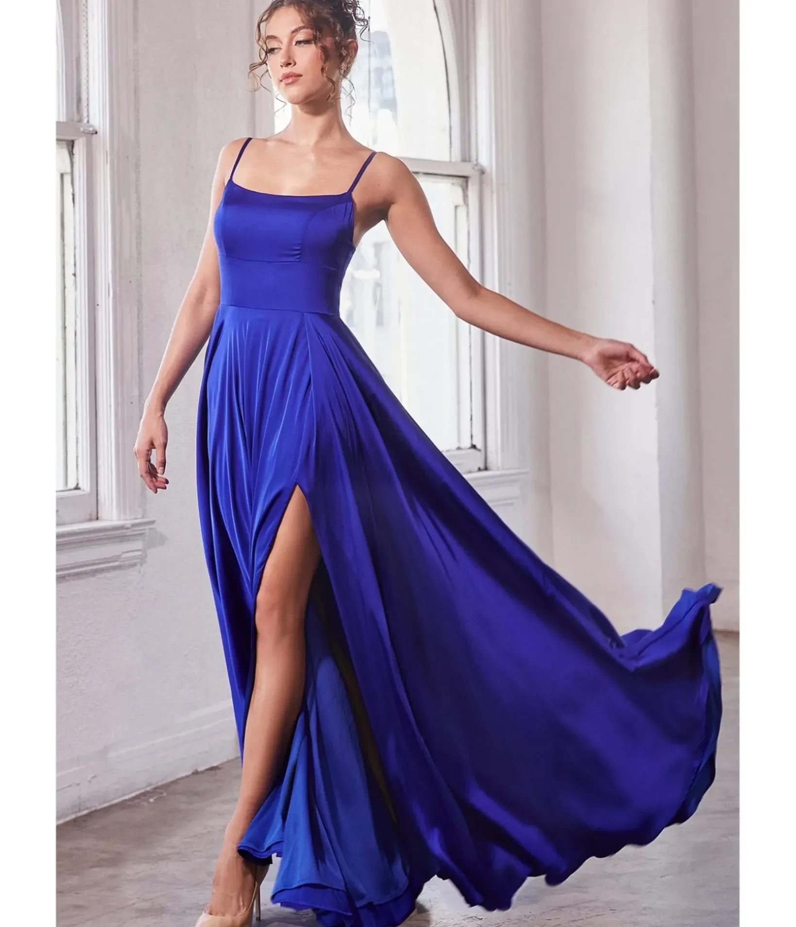 Unique Vintage Special Occasion|Prom Dresses>Cinderella Divine Royal Blue Satin A Line Bridesmaid Dress