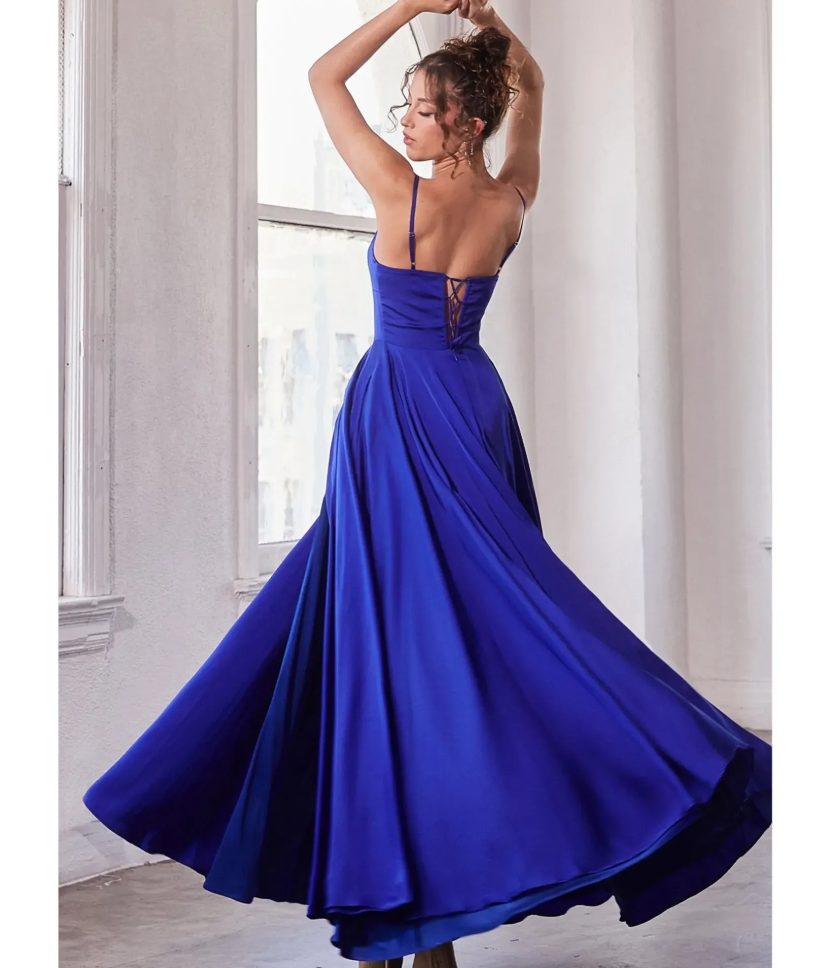 Unique Vintage Special Occasion|Prom Dresses>Cinderella Divine Royal Blue Satin A Line Bridesmaid Dress