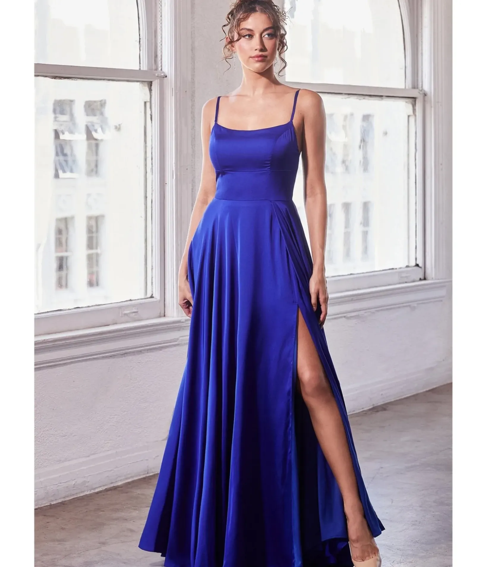 Unique Vintage Special Occasion|Prom Dresses>Cinderella Divine Royal Blue Satin A Line Bridesmaid Dress