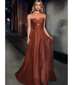 Unique Vintage Special Occasion|Prom Dresses>Cinderella Divine Sienna Satin Strapless Keyhole Evening Gown
