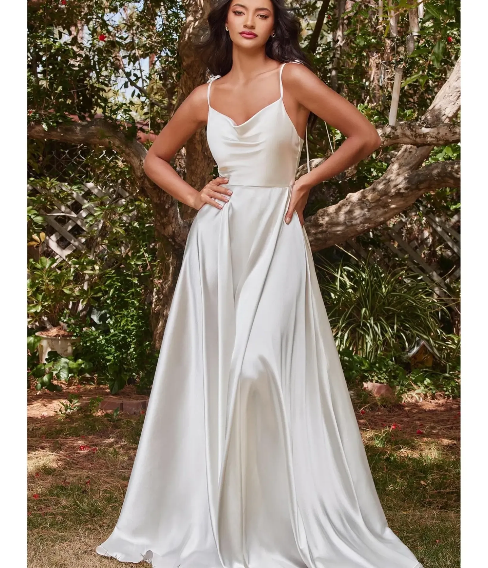 Unique Vintage Special Occasion|Prom Dresses>Cinderella Divine White Liquid Satin Bridal Dress