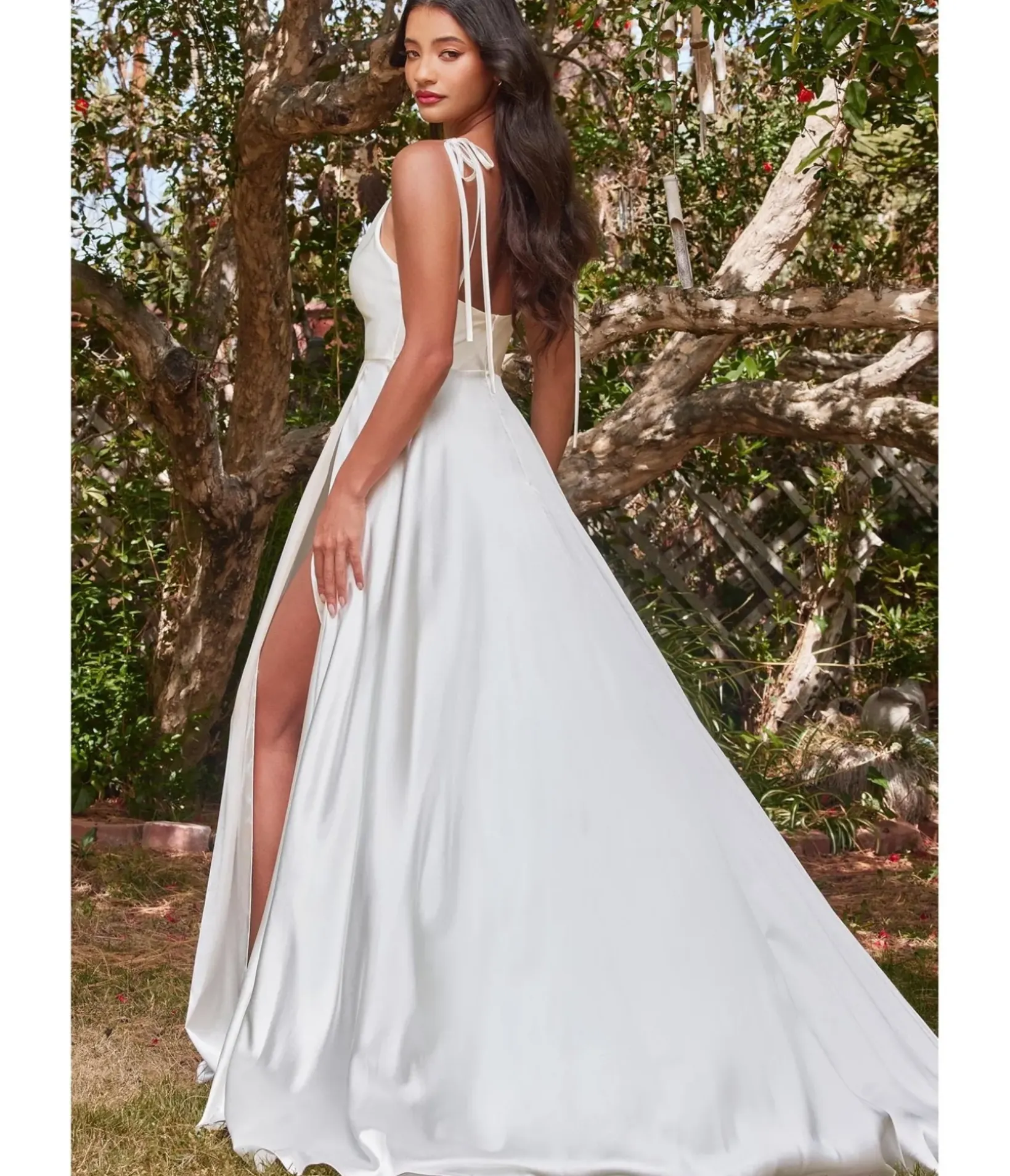 Unique Vintage Special Occasion|Prom Dresses>Cinderella Divine White Liquid Satin Bridal Dress