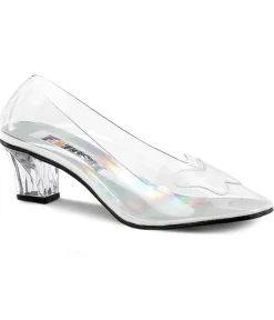 Unique Vintage Special Occasion|Flats>Clear Butterfly Lucite Pumps