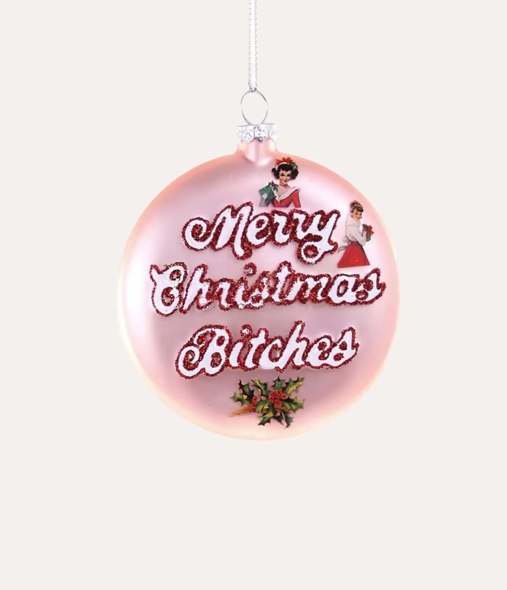 Unique Vintage All Things Pink|Gifts For The Home>Cody Foster Pink Merry Christmas B*tches Ornament