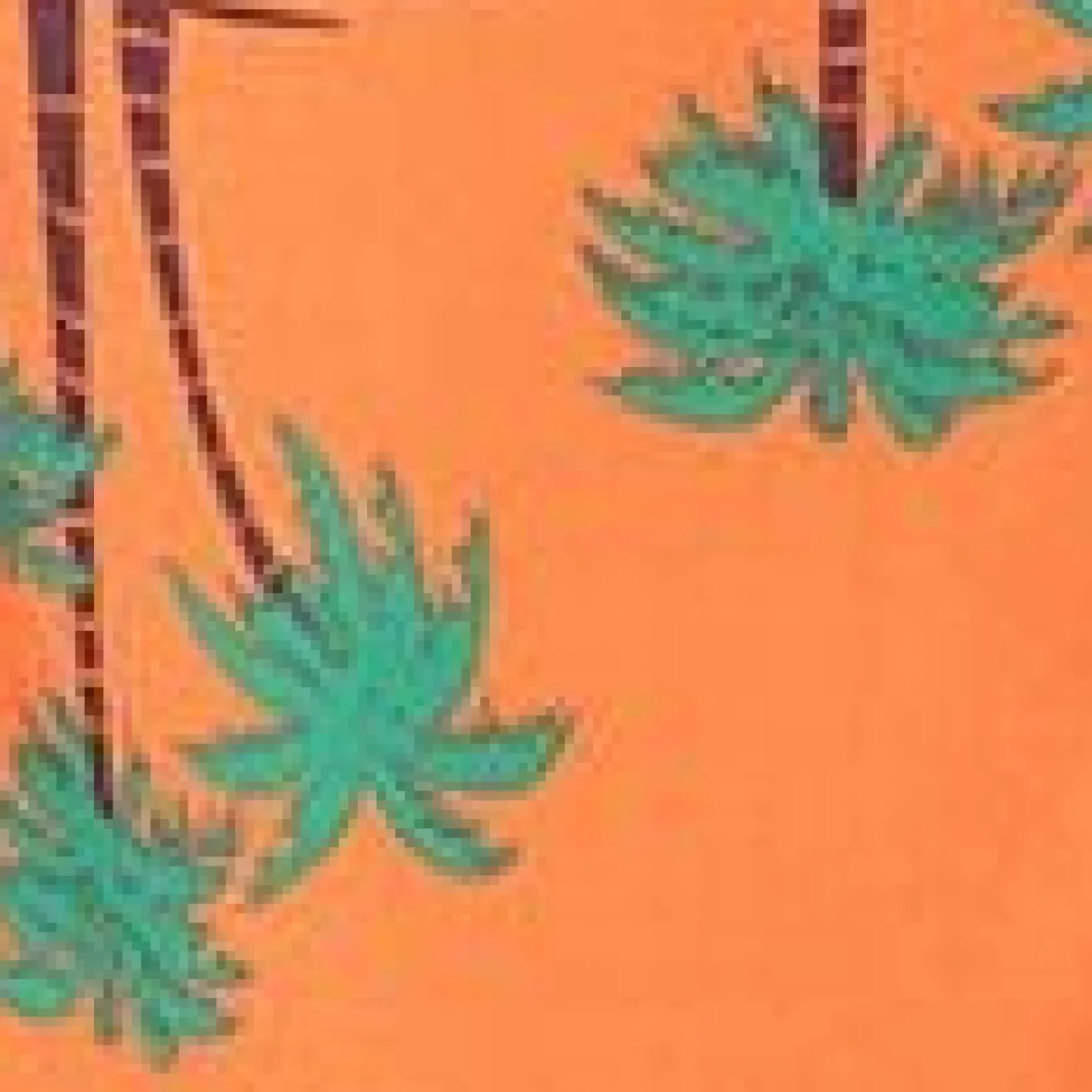 Unique Vintage Blouses>Collectif 1940s Orange & Palm Beach Print Oscar Mens Shirt