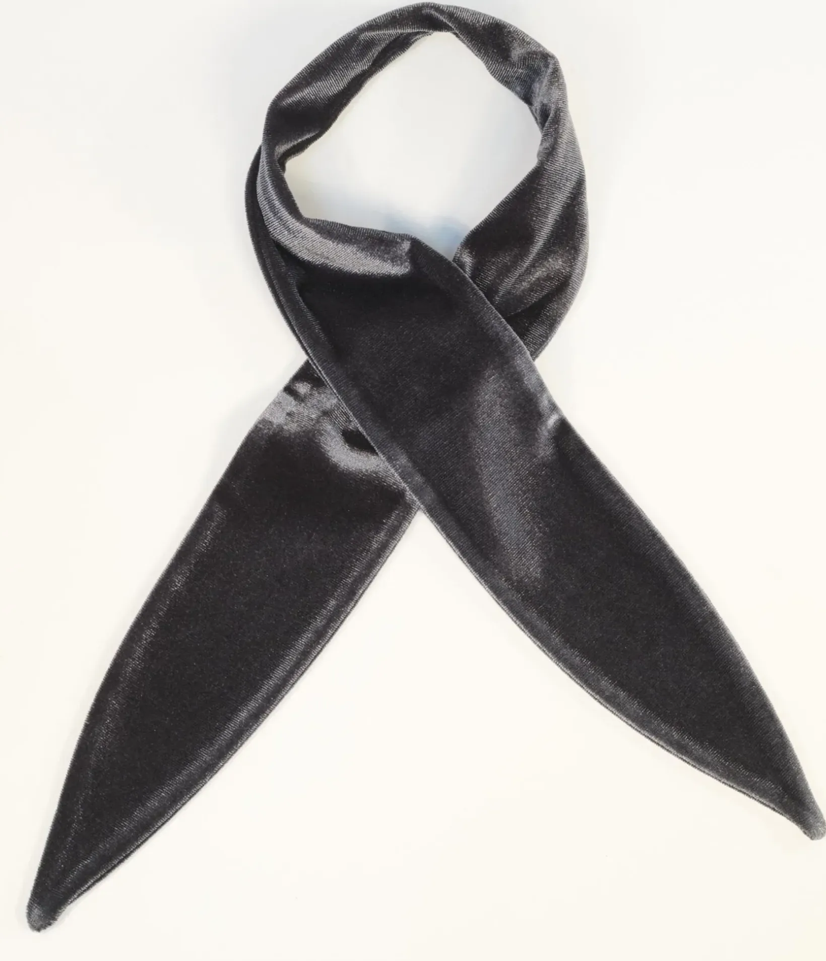 Unique Vintage All Things Black>Dark Grey Velvet Scarf
