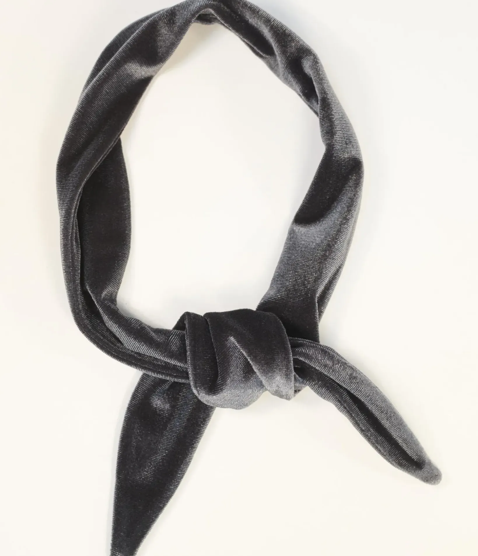 Unique Vintage All Things Black>Dark Grey Velvet Scarf