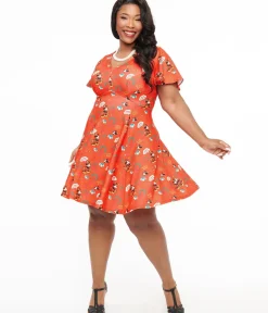 Unique Vintage Fit & Flare|Fit & Flare>Disney Holiday Collection by Plus Size Mickey Christmas Fit & Flare Dress