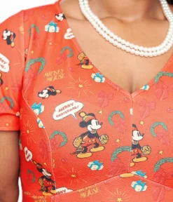Unique Vintage Fit & Flare|Fit & Flare>Disney Holiday Collection by Plus Size Mickey Christmas Fit & Flare Dress