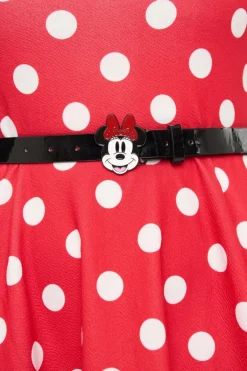 Unique Vintage Fit & Flare|Pocket Dresses>Disney Mickey & Friends Collection by Smak Parlour Red & White Polka Dot Minnie Mouse Flare Dress