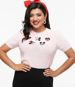 Unique Vintage Sweaters & Cardigans|All Things Pink>Disney Mickey & Friends Collection by Pink Mickey & Minnie Sweater