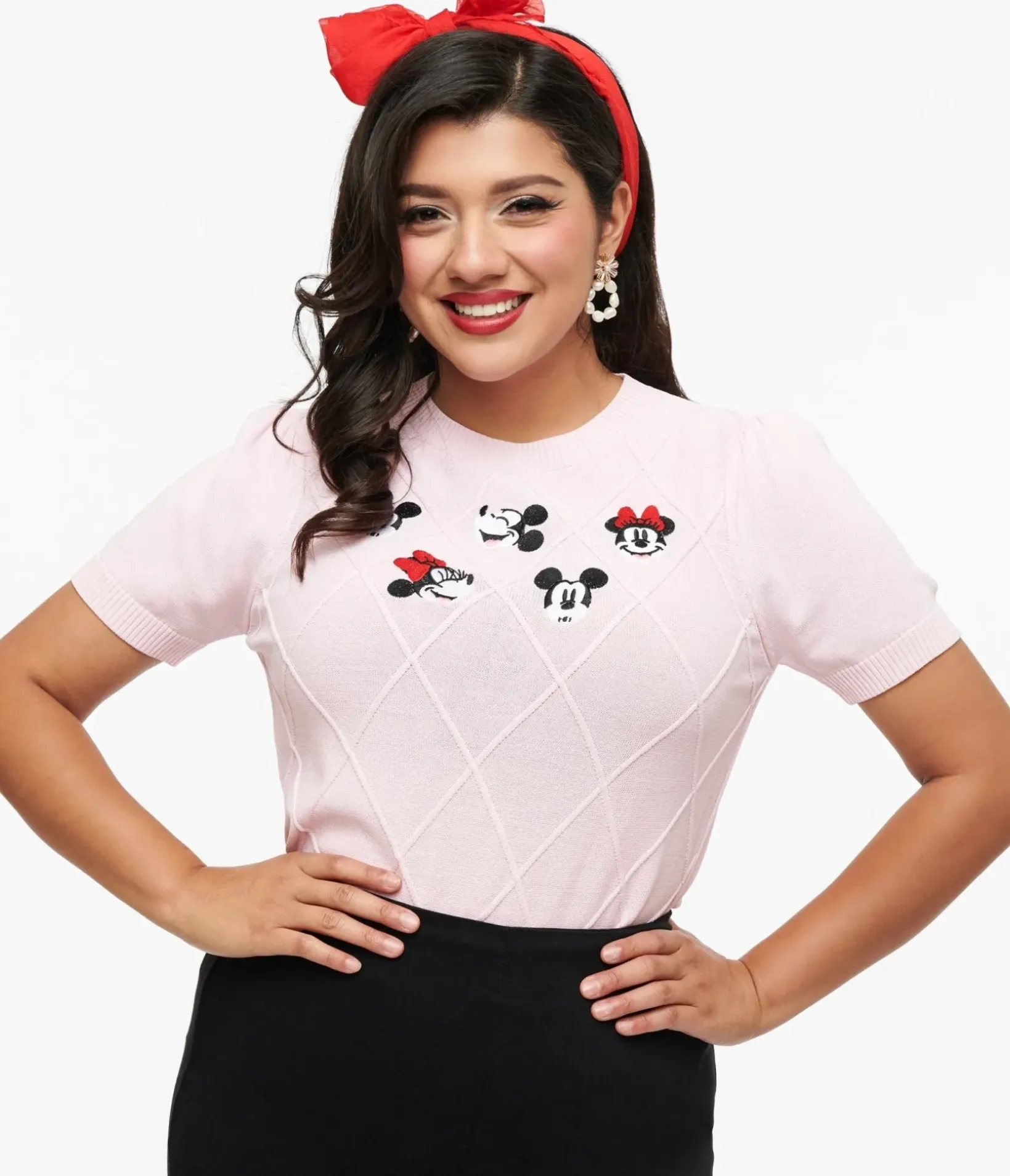 Unique Vintage Sweaters & Cardigans|All Things Pink>Disney Mickey & Friends Collection by Pink Mickey & Minnie Sweater