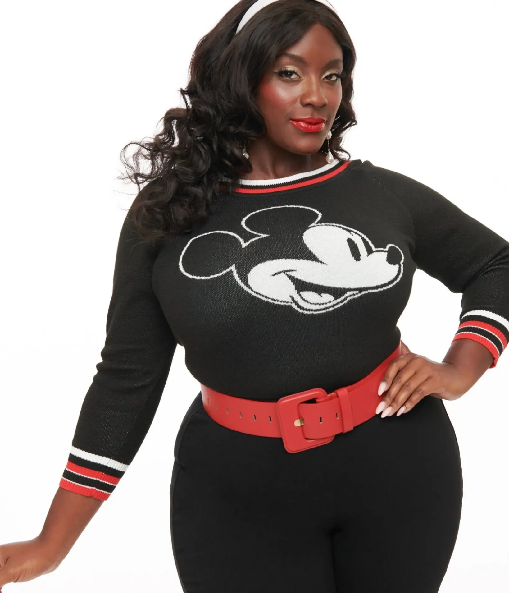 Unique Vintage Sweaters & Cardigans|Sweaters & Cardigans>Disney Mickey & Friends Collection by Plus Size Classic Mickey Sweater