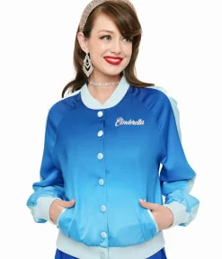 Unique Vintage Coats & Jackets|Disney Bounding>Disney Princess collection by Cinderella Blue Ombre Long Sleeve Bomber Jacket