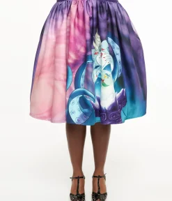 Unique Vintage Skirts|Skirts>Disney Princess Collection by Plus Size Ursula & Princess Ariel Print Gellar Swing Skirt