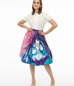 Unique Vintage Skirts>Disney Princess collection by Ursula & Princess Ariel Print Gellar Swing Skirt