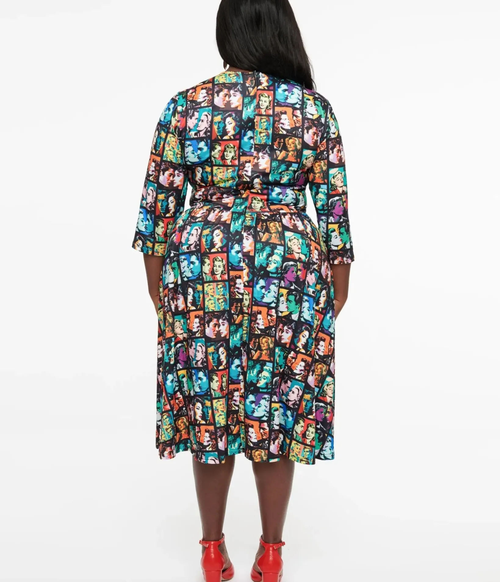Unique Vintage Fit & Flare|Pocket Dresses>Dolly & Dotty 1950s Vintage Romance Print Billie Fit & Flare Dress