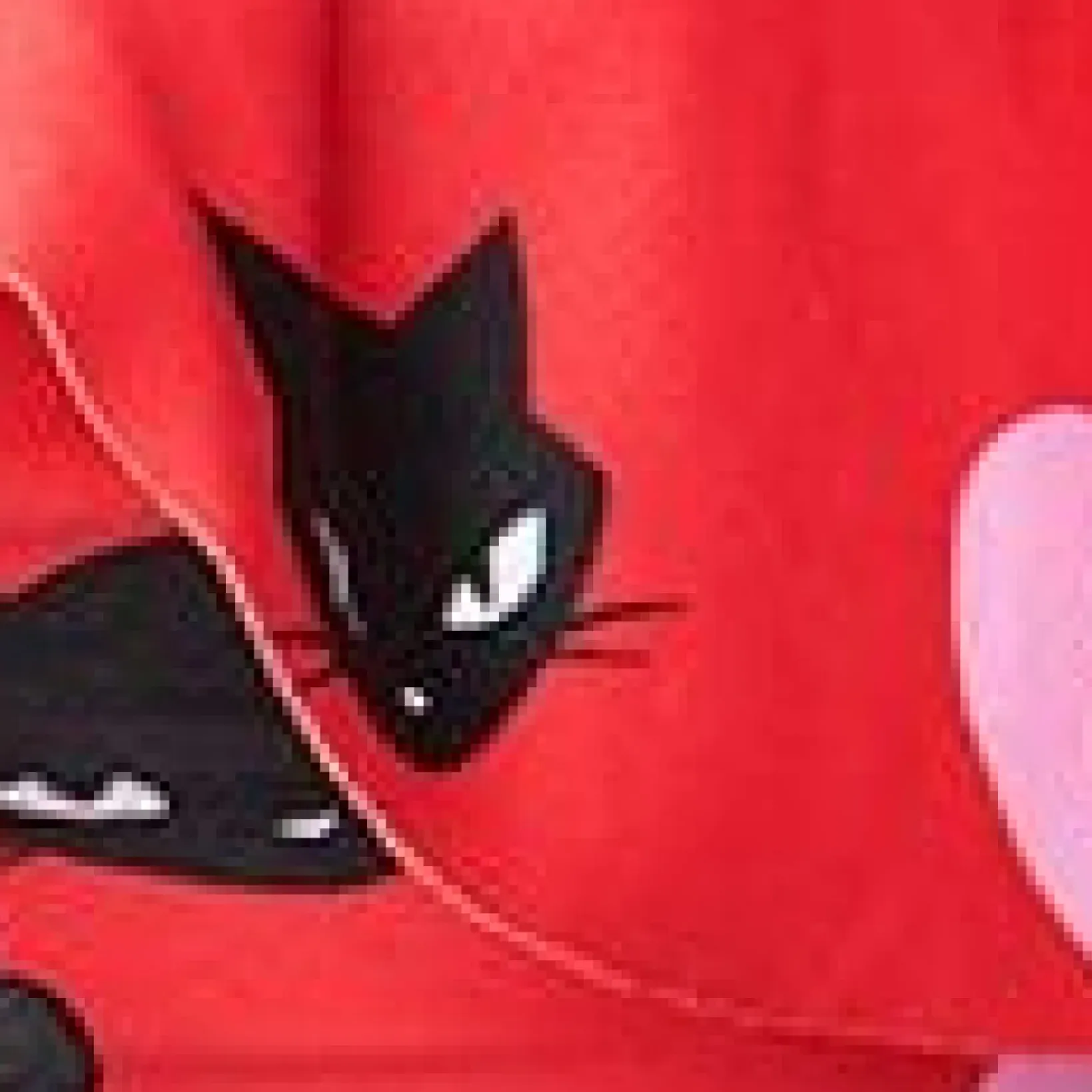 Unique Vintage All Things Red>Emily The Strange x Red & Black Cats Ruffle Swim Top