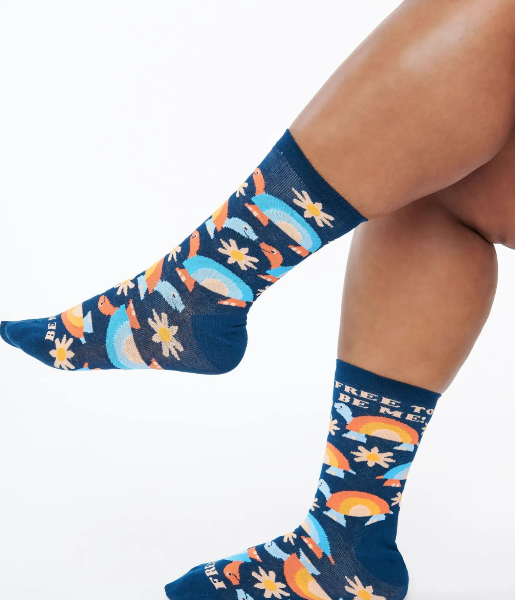 Unique Vintage Pride|Stockings & Tights>Free to Be Me Rainbow Crew Socks