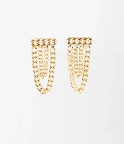 Unique Vintage Special Occasion|Concert & Festivals>Gold Curb Chain Link Earrings