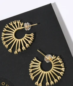Unique Vintage Special Occasion|Date Night Outfits>Gold & Silver Rhinestone Sandy Hoops