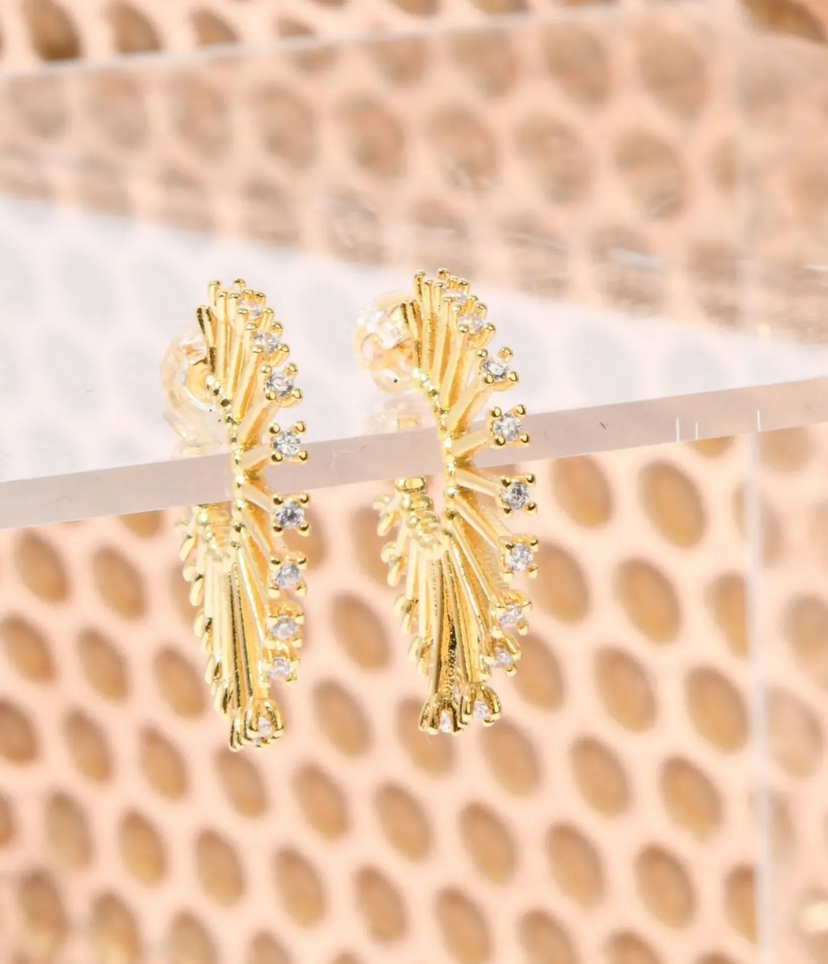 Unique Vintage Special Occasion|Date Night Outfits>Gold & Silver Rhinestone Sandy Hoops