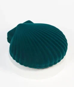 Unique Vintage Gifts For The Home>Green Velvet Seashell Venus Jewelry Box