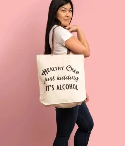 Unique Vintage Tote Bags>Healthy Crap Canvas Tote Bag