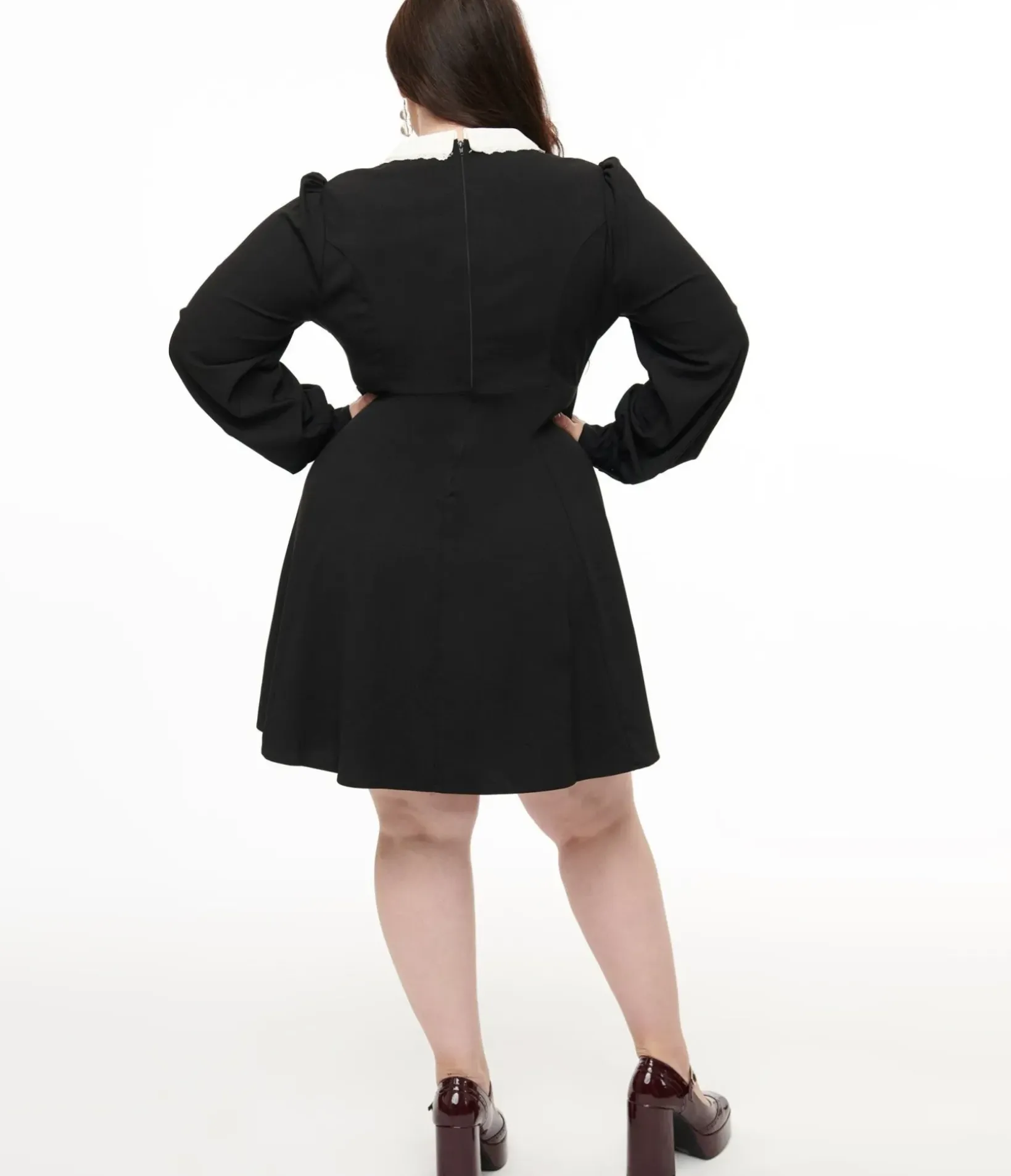 Unique Vintage Everyday Dresses|Halloween>Hell Bunny Plus Size 1960s Black Batilda Mini Dress