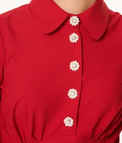 Unique Vintage Swing|Swing>Hell Bunny Red Mia Swing Dress