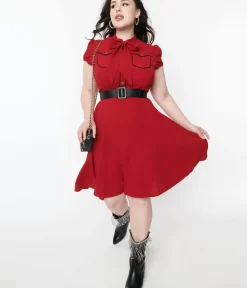 Unique Vintage Fit & Flare|Pocket Dresses><noscript><img width=