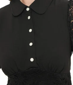 Unique Vintage Fit & Flare|Everyday Dresses>Hell Bunny 1950s Black Lace Dominica Mini Dress
