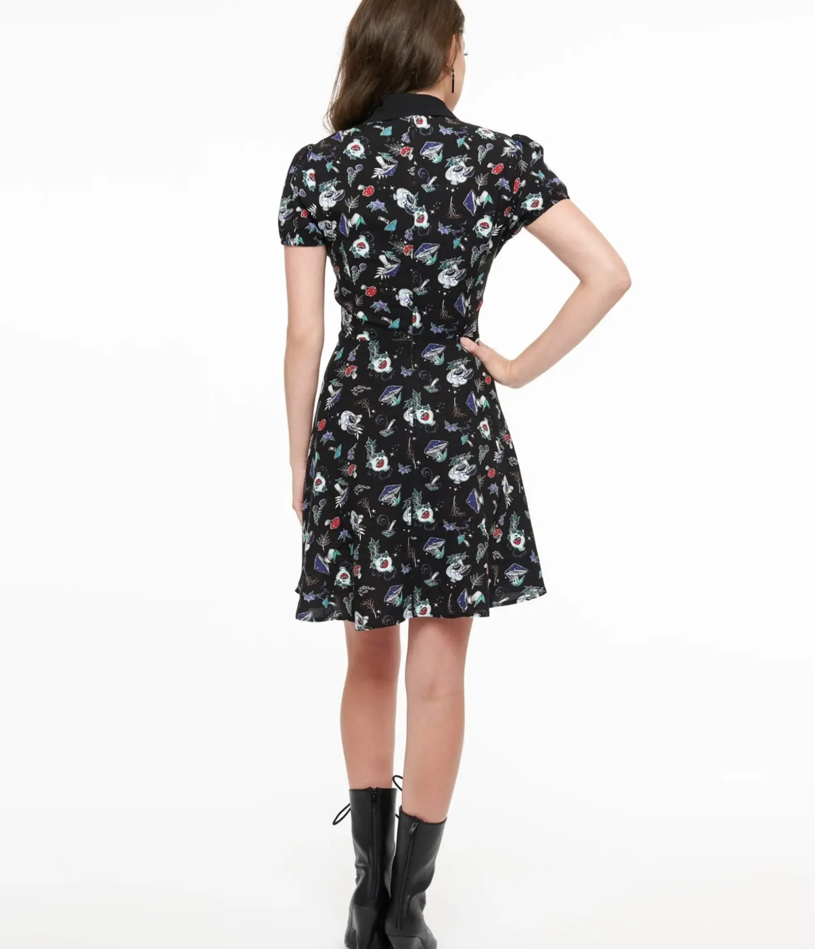 Unique Vintage Fit & Flare|Pocket Dresses>Hell Bunny Witchy Woodland Amanita Mini Dress