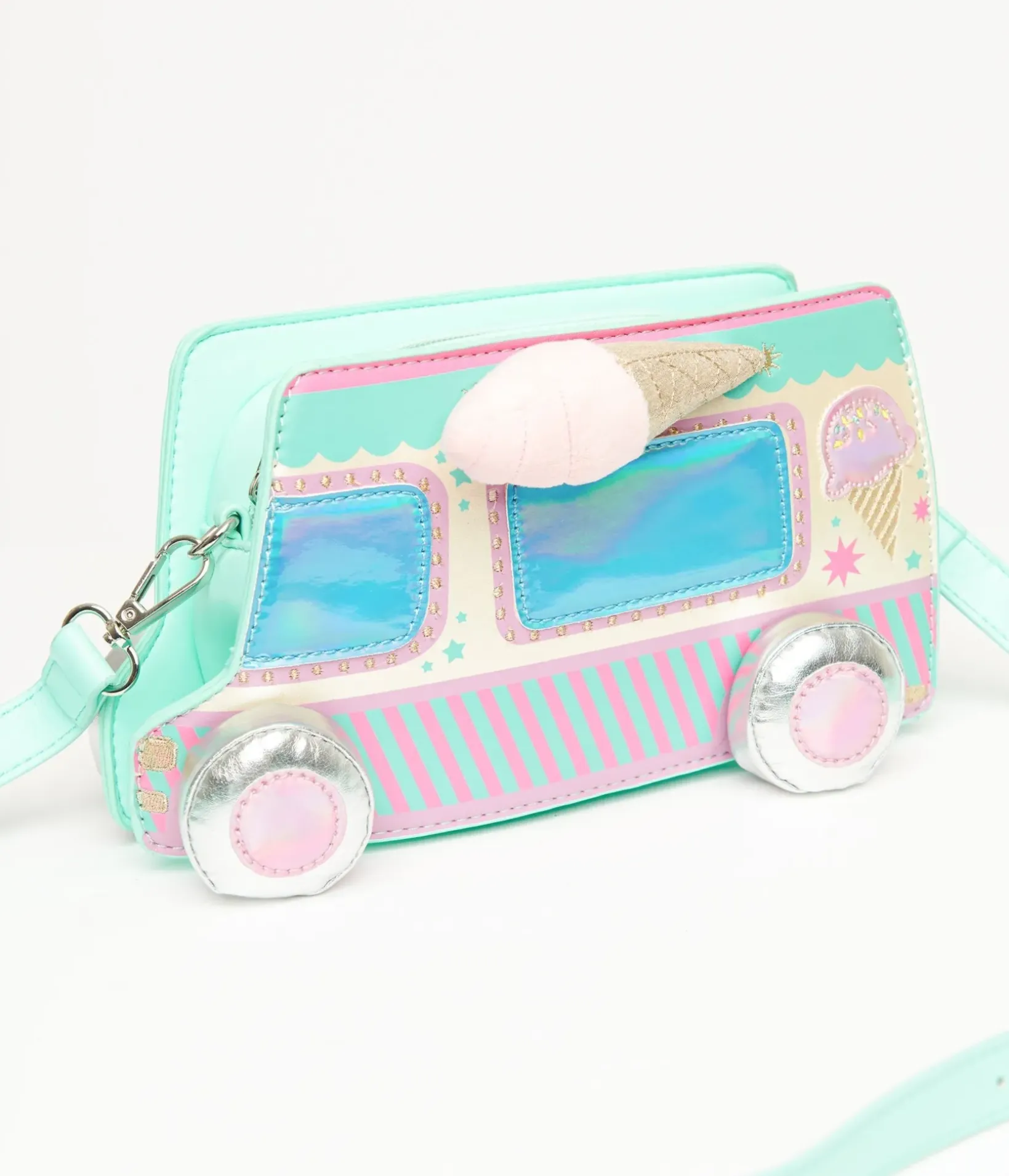 Unique Vintage Novelty Bags>Ice Cream Truck Leatherette Handbag