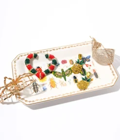 Unique Vintage Gifts For The Home>Ivory & Gold Garden Porcelain Catchall Tray