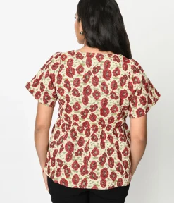Unique Vintage Blouses|All Things Red><noscript><img width=
