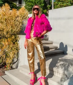 Unique Vintage Coats & Jackets|All Things Pink>Jennafer Grace Hot Pink Planet Queen Faux Fur Jacket