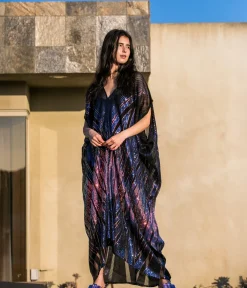 Unique Vintage Maxi|Caftans>Jennafer Grace Midnight Lotus Sequin Caftan
