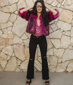Unique Vintage Coats & Jackets|All Things Pink>Jennafer Grace Monster Pink Planet Queen Faux Fur Jacket