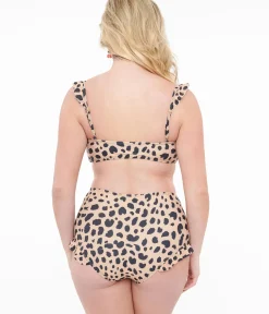 Unique Vintage Two Piece Swim>Leopard Print Two Piece Swim Set