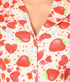 Unique Vintage Swing|Pocket Dresses>Light Pink Strawberry Love Swing Dress