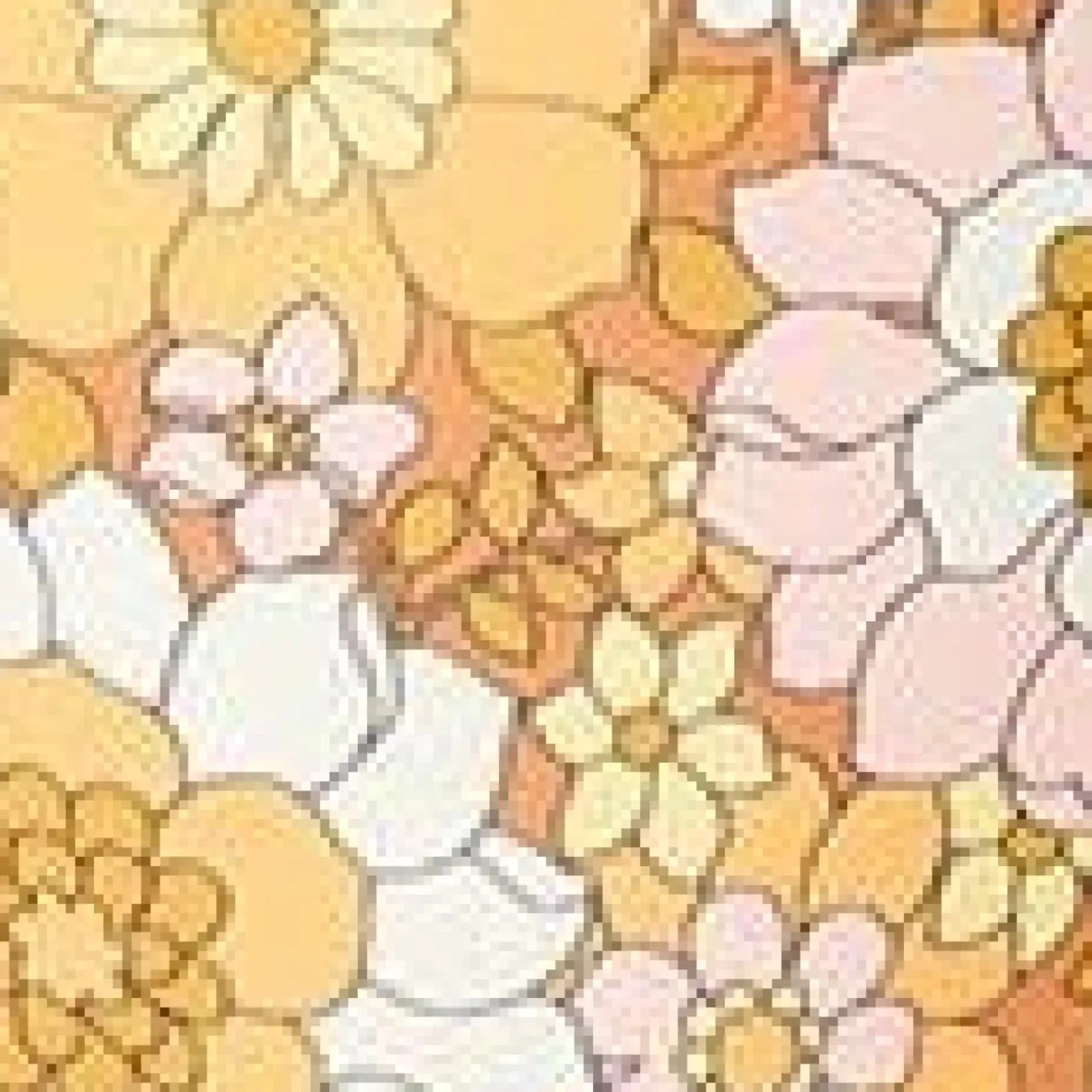 Unique Vintage Two Piece Swim>Magnolia Place 1970s Mustard Floral Print Two Piece Swimsuit