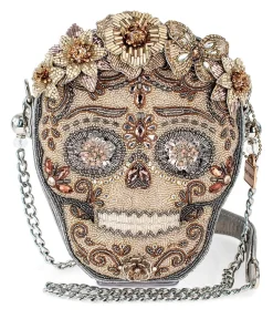Unique Vintage Novelty Bags>Mary Frances Shining Skull Crossbody Handbag