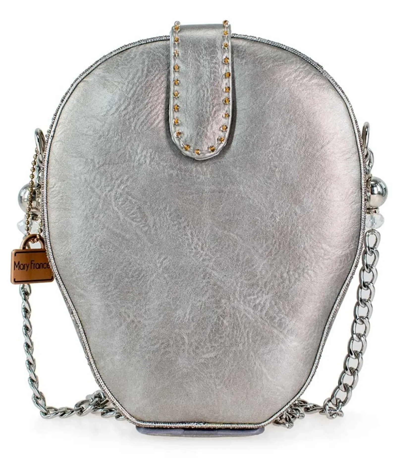 Unique Vintage Novelty Bags>Mary Frances Shining Skull Crossbody Handbag