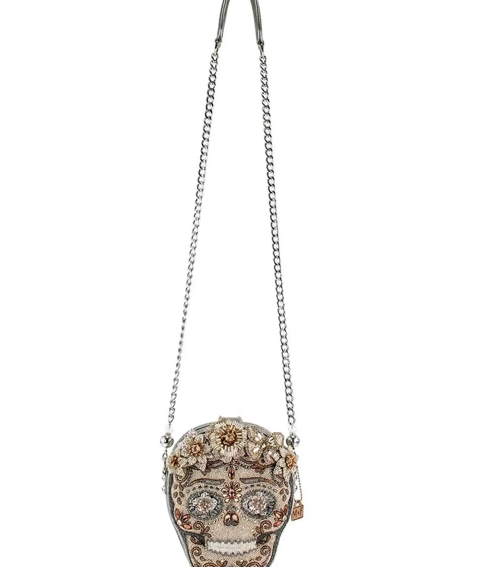 Unique Vintage Novelty Bags>Mary Frances Shining Skull Crossbody Handbag